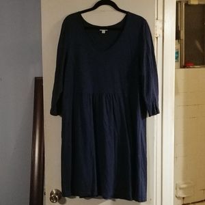 Empire waist 3/4 skeeve cotton dress